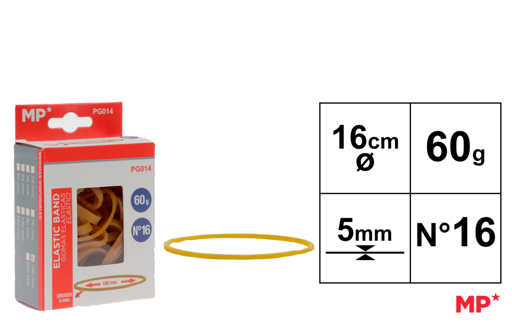 GOMAS ELASTICAS 60G 160X5MM
