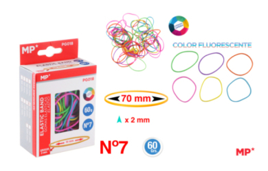 GOMAS ELASTICAS COLOR FLUORESCENTE 60G