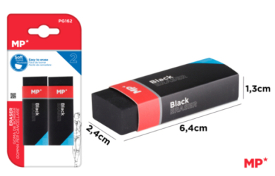 BORRADOR DE LÁPIZ NEGRO 2UDS