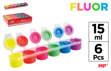 TEMPERA 6 COLORES FLUORESCENTE