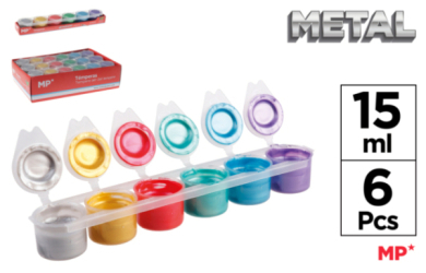 TEMPERA 6 COLORES METALIZADO