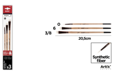 PINCEL PLANO/REDONDO PROFESIONAL 3UDS -0 -6 -3/8