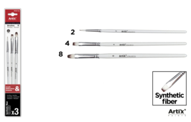 PINCELES SINTETICO 3UDS -2 -4 -8