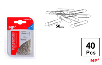 CLIPS CROMADOS 50 MM 40 UDS