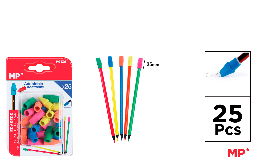 GOMA DE BORRAR ADAPTABLE A LAPIZ 25U