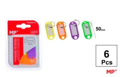 LLAVEROS STANDARD FLUORESCENTE 50MM 6 UDS