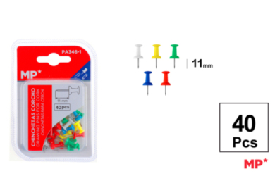 CHINCHETA CORCHO STANDARD DE COLORES 11MM 40UDS