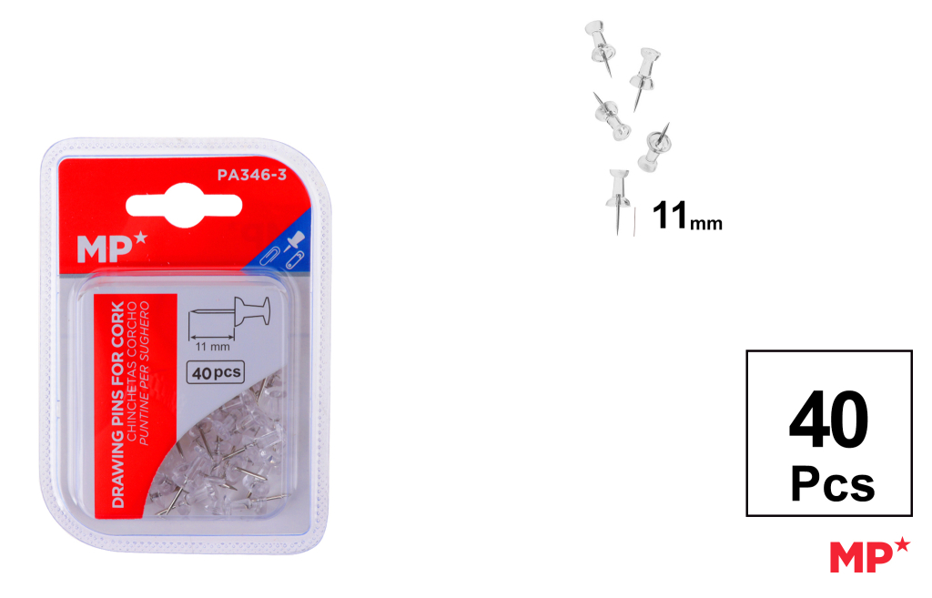 CHINCHETA DE CABEZA TRANSLUCIDA 11MM 40UDS