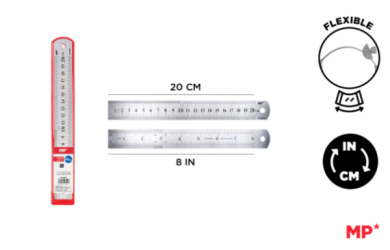 REGLA METÁLICA DE ACERO INOXIDABLE 20CM