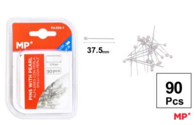 ALFILERES CON CABEZA PERLA 3.75CM 90UD