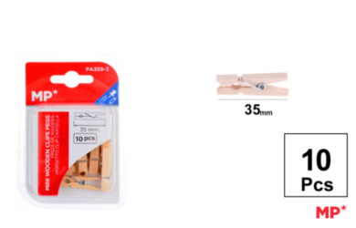 PINZA MADERA 35MM 10U