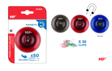 PORTACLIP MAGNETICO REDONDO+50CLIPS COLOR